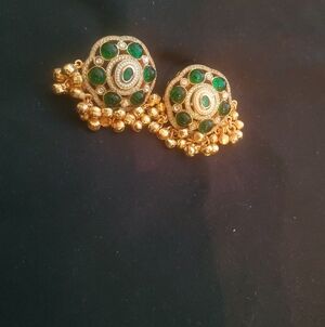 New Without Tags Green Gold Kashmiri Studs Indian Pakistan